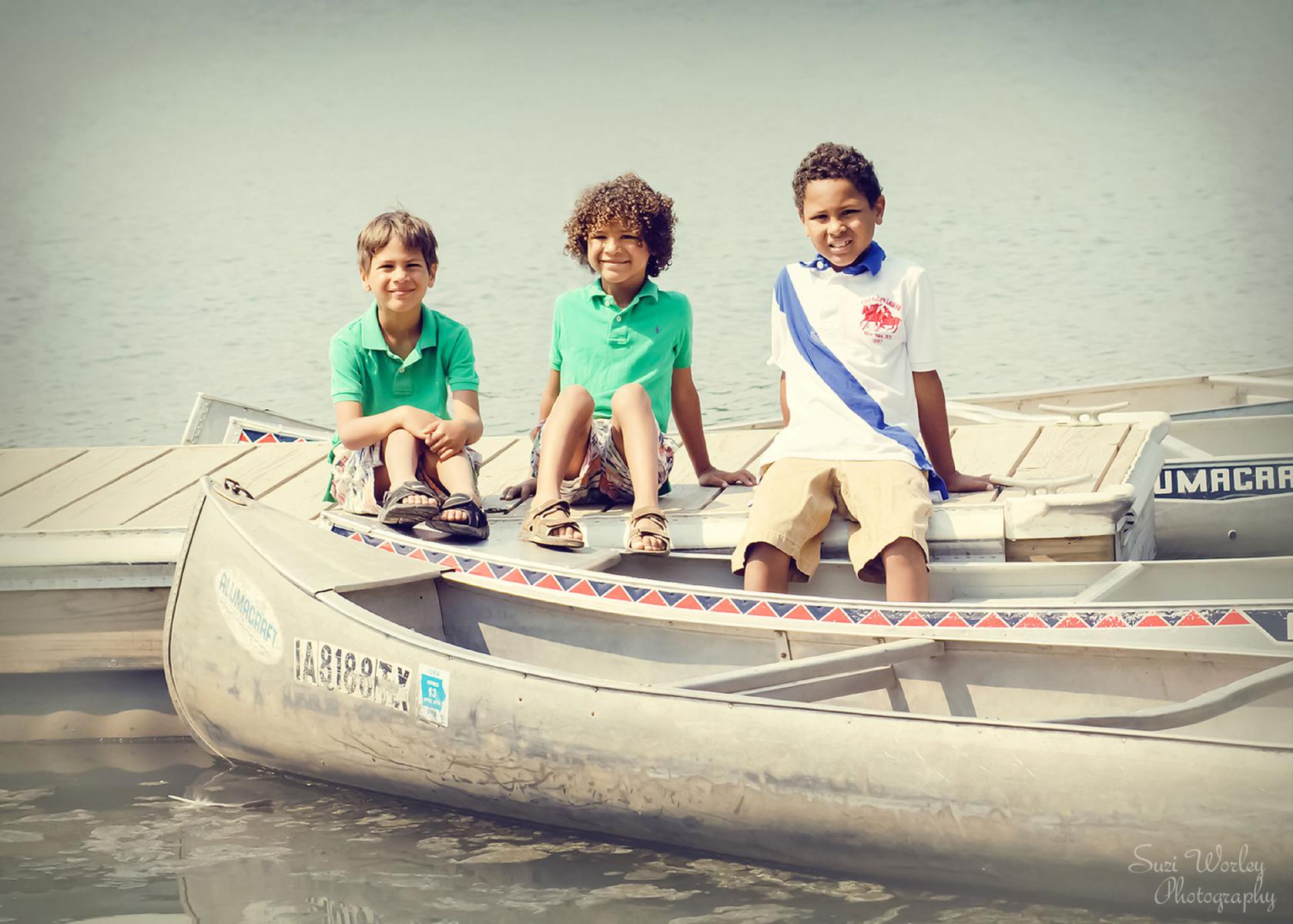 Backbone Lake with the boys.  #familyphotos  #Curly Hair #boys  #Iowa #Canoe  #SummerPhoto #SuziWorleyPhotography